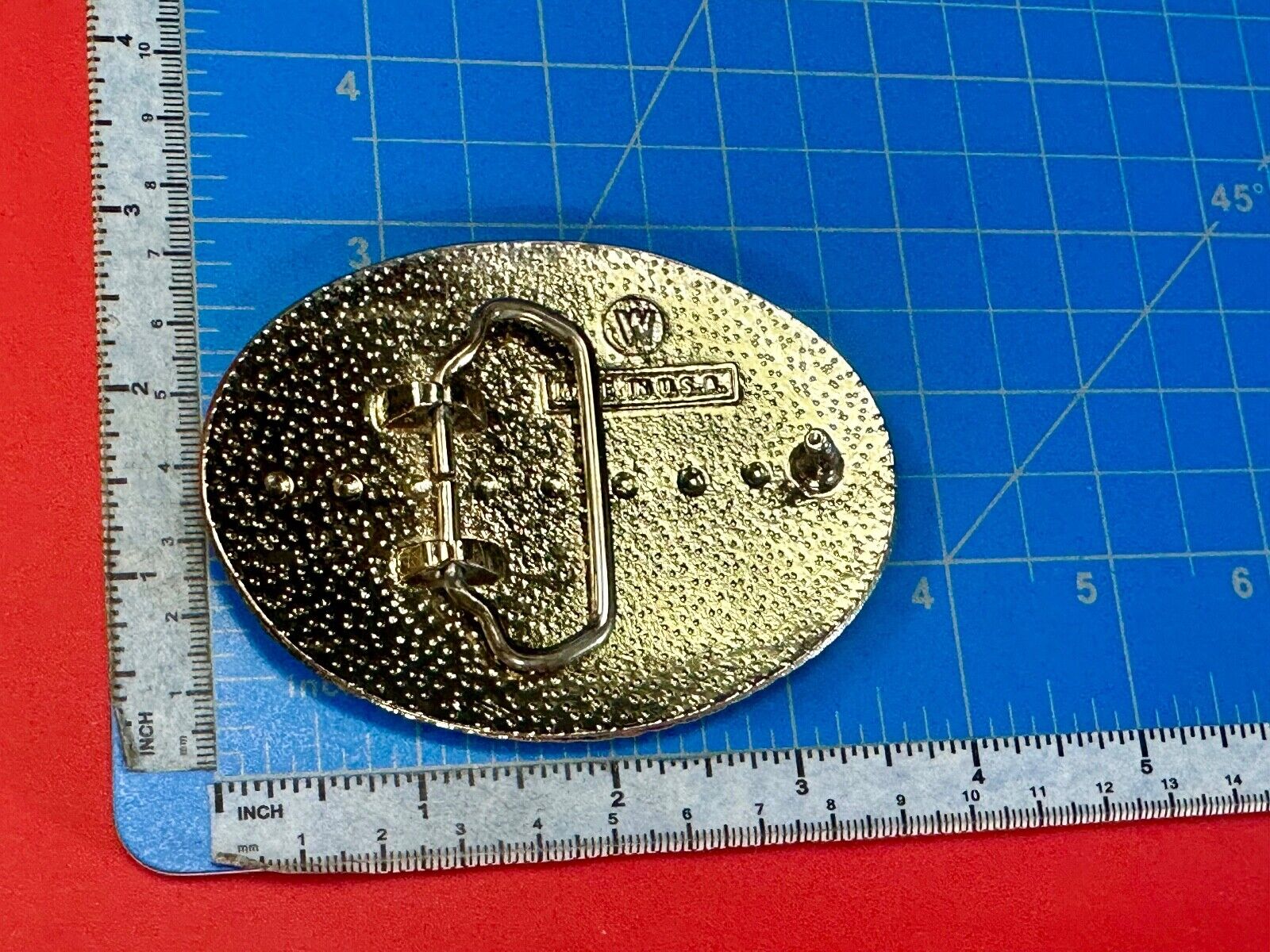 American Eagle Landing on limb perch - Vintage western oval belt buckle marked W