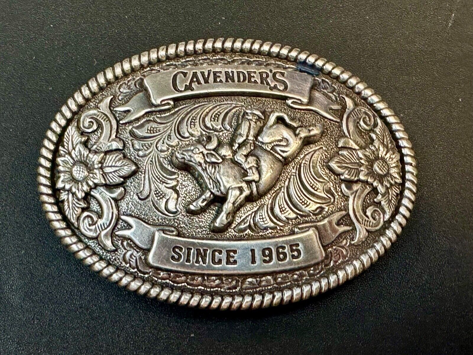 Vintage Cavender's Western Wear Cavenders Cowboy Belt Buckle “Since 1965”