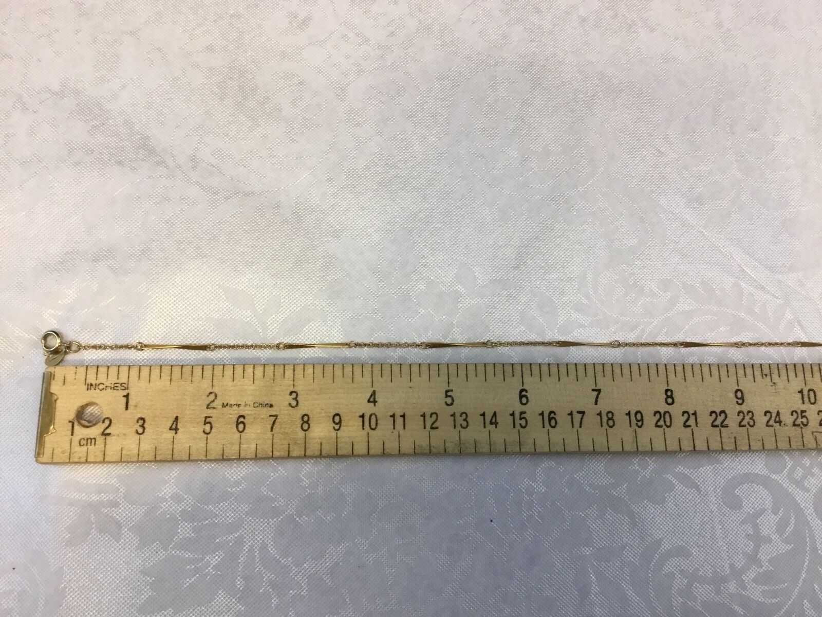 Avon Gold tone bar link - section necklace 26" long