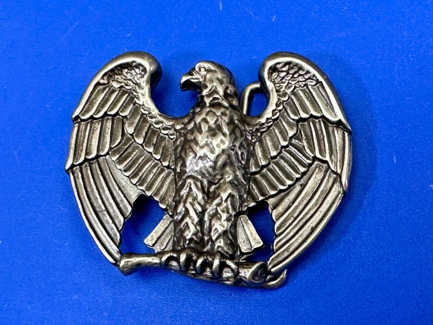 1970s CUT-OUT **BALD EAGLE ON BRANCH** PEWTERTONE PATRIOTIC BELT BUCKLE