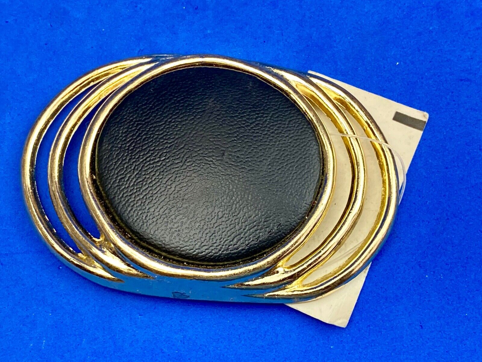 Vintage black and Gold Charmant of Beverly Hills, CA belt buckle scarf clip 