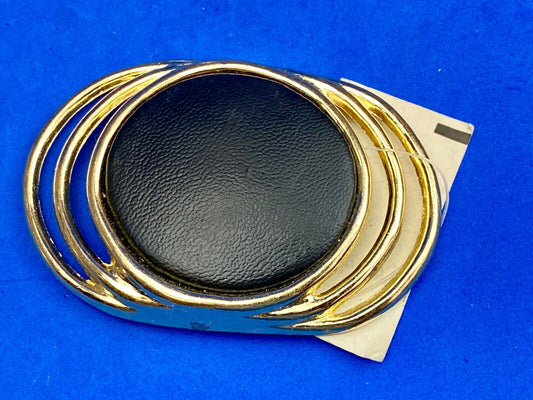 Vintage black and Gold Charmant of Beverly Hills, CA belt buckle scarf clip 