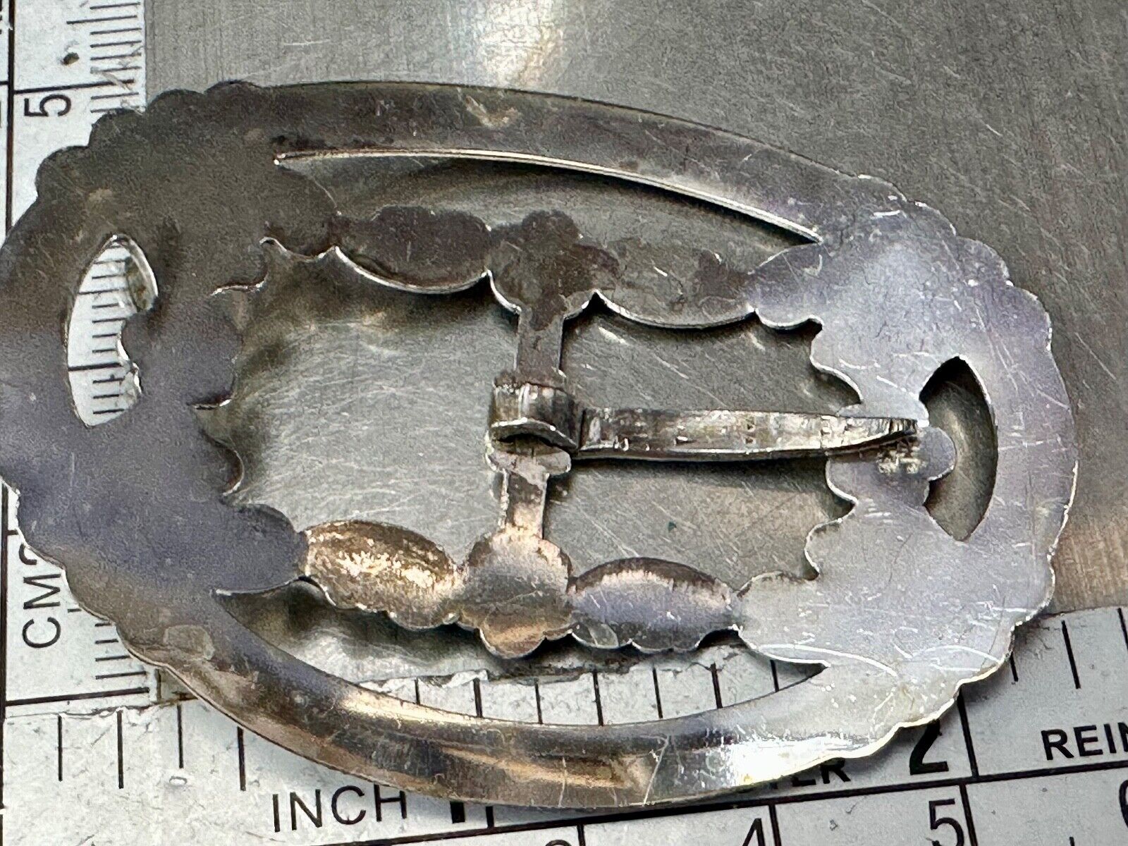 Antique Ornate Silver belt buckle - J.K. 8305