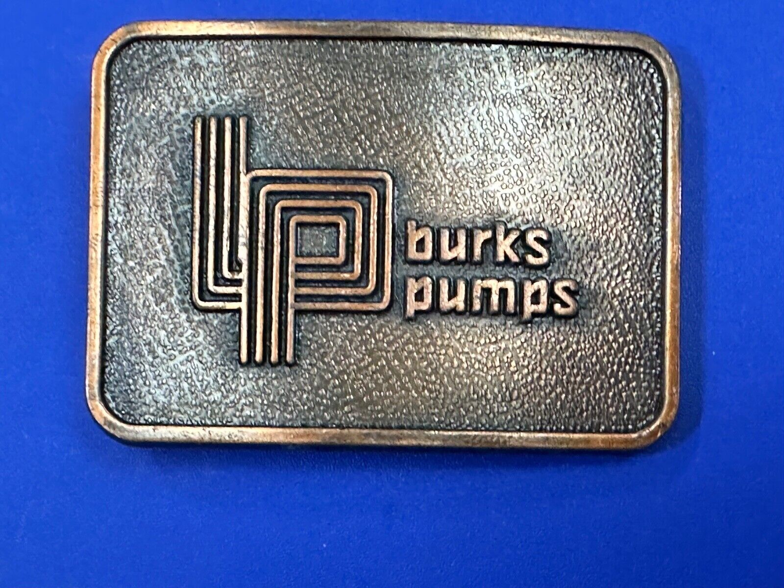 Vintage 1970's Burks Pumps Company Promotional Advertising belt buckle