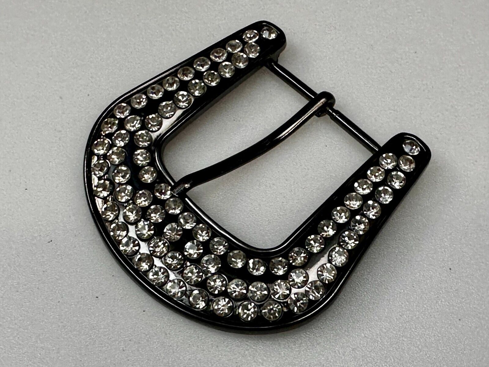 5 Lot Large Rhinestone Covered Ranger Style Gray Color NOS Western Belt Buckle