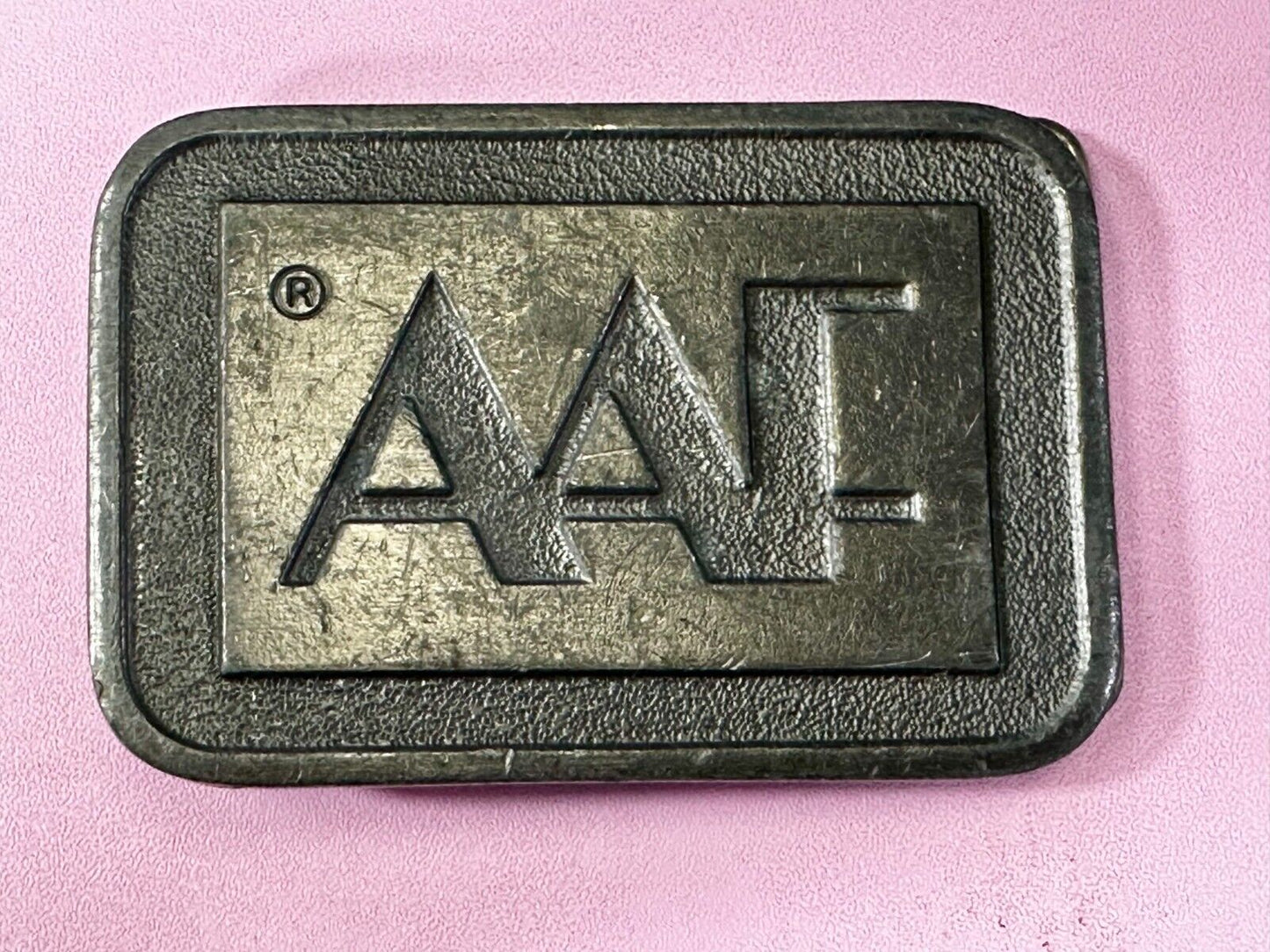 AAF American Air Filter Company Brass Tone Advertisement Belt Buckle