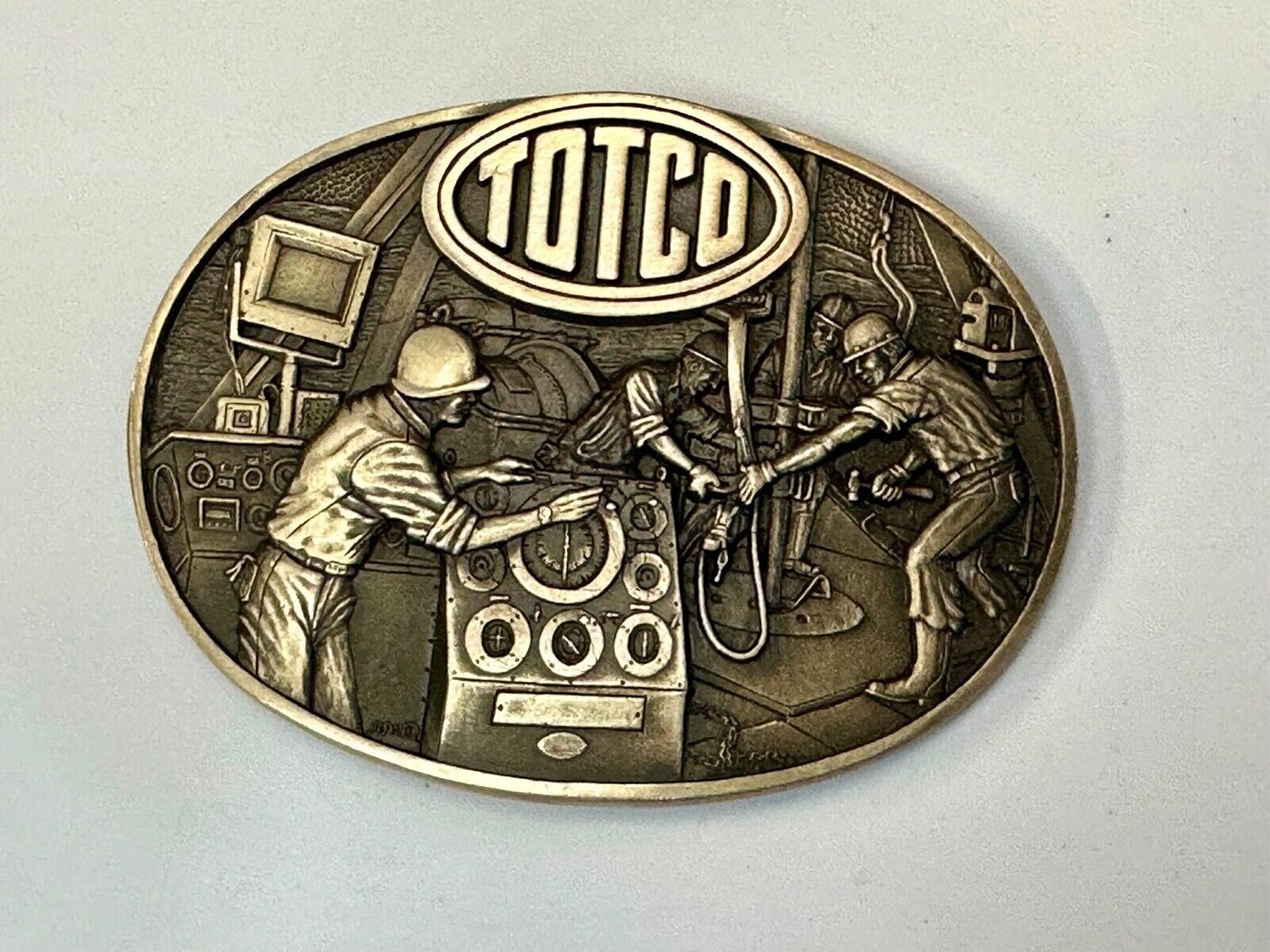 Totco Instruments Co  Manufacturing vintage ADM solid brass belt buckle