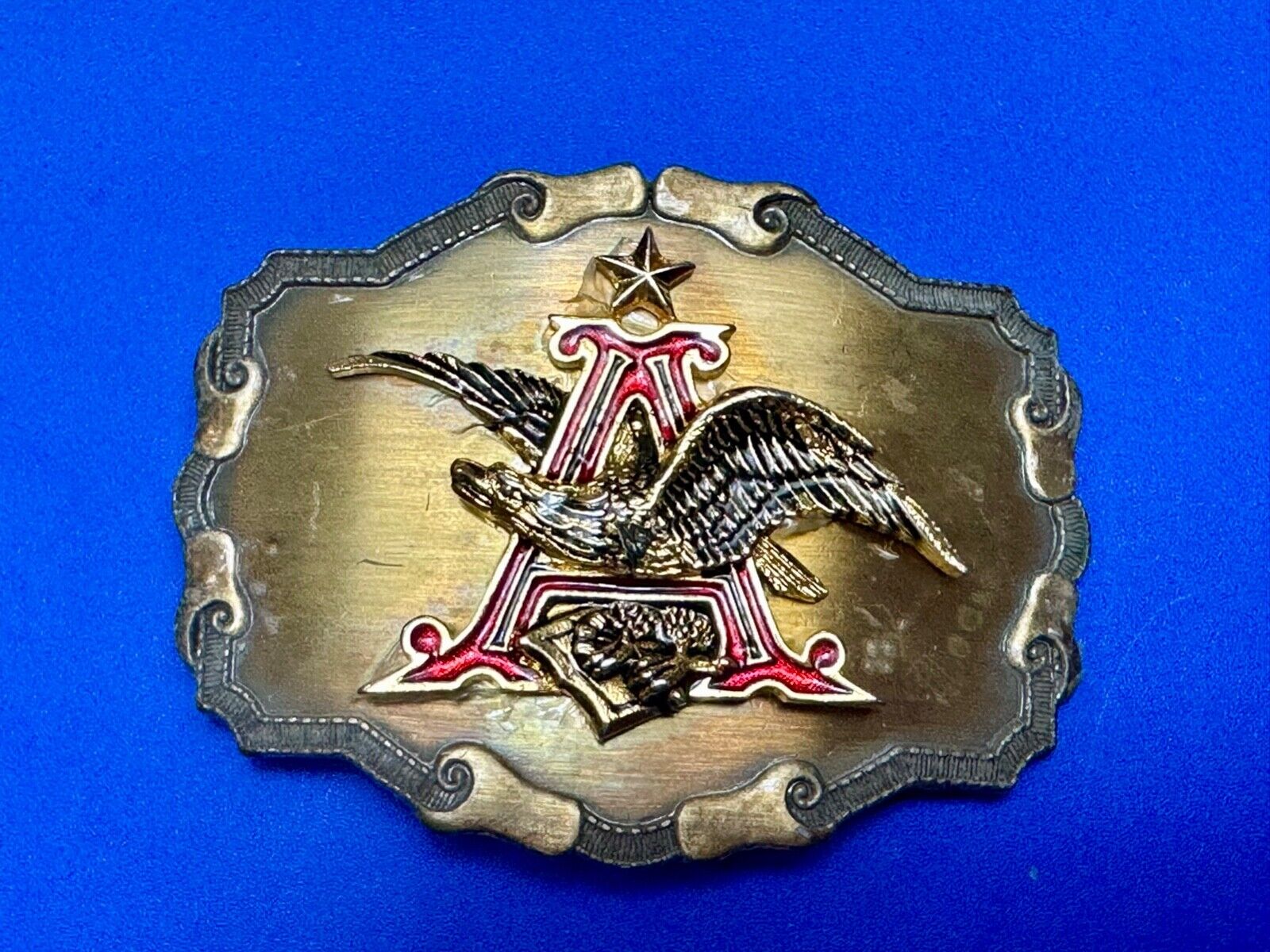 Anheuser Busch Eagle western framed Pre loved! Belt Buckle by Raintree