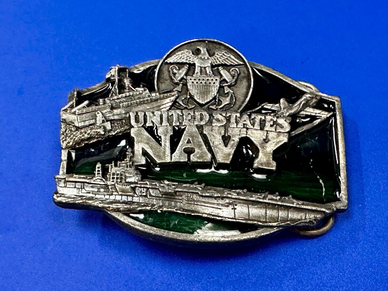 United States Navy Seal Vintage 1987 Commemorative Pewter Siskiyou Belt Buckle