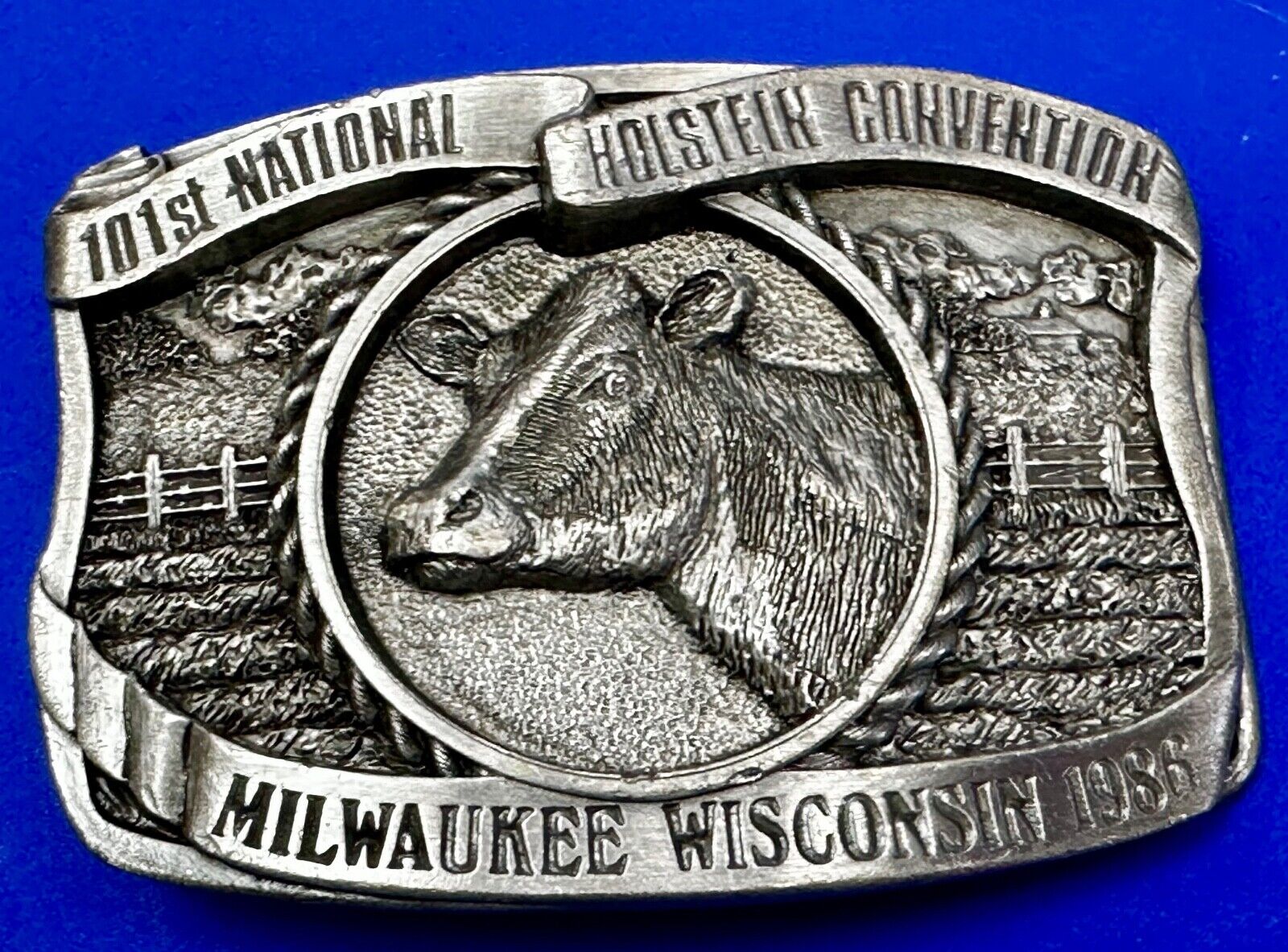 101st Holstein Convention The Dairy Shrine Milwaukee Wisconsin 1986 Belt Buckle