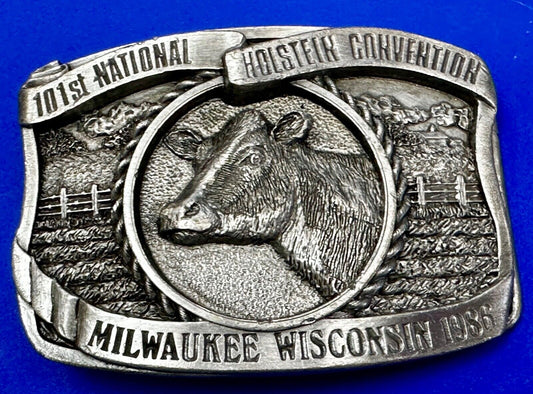 101st Holstein Convention The Dairy Shrine Milwaukee Wisconsin 1986 Belt Buckle