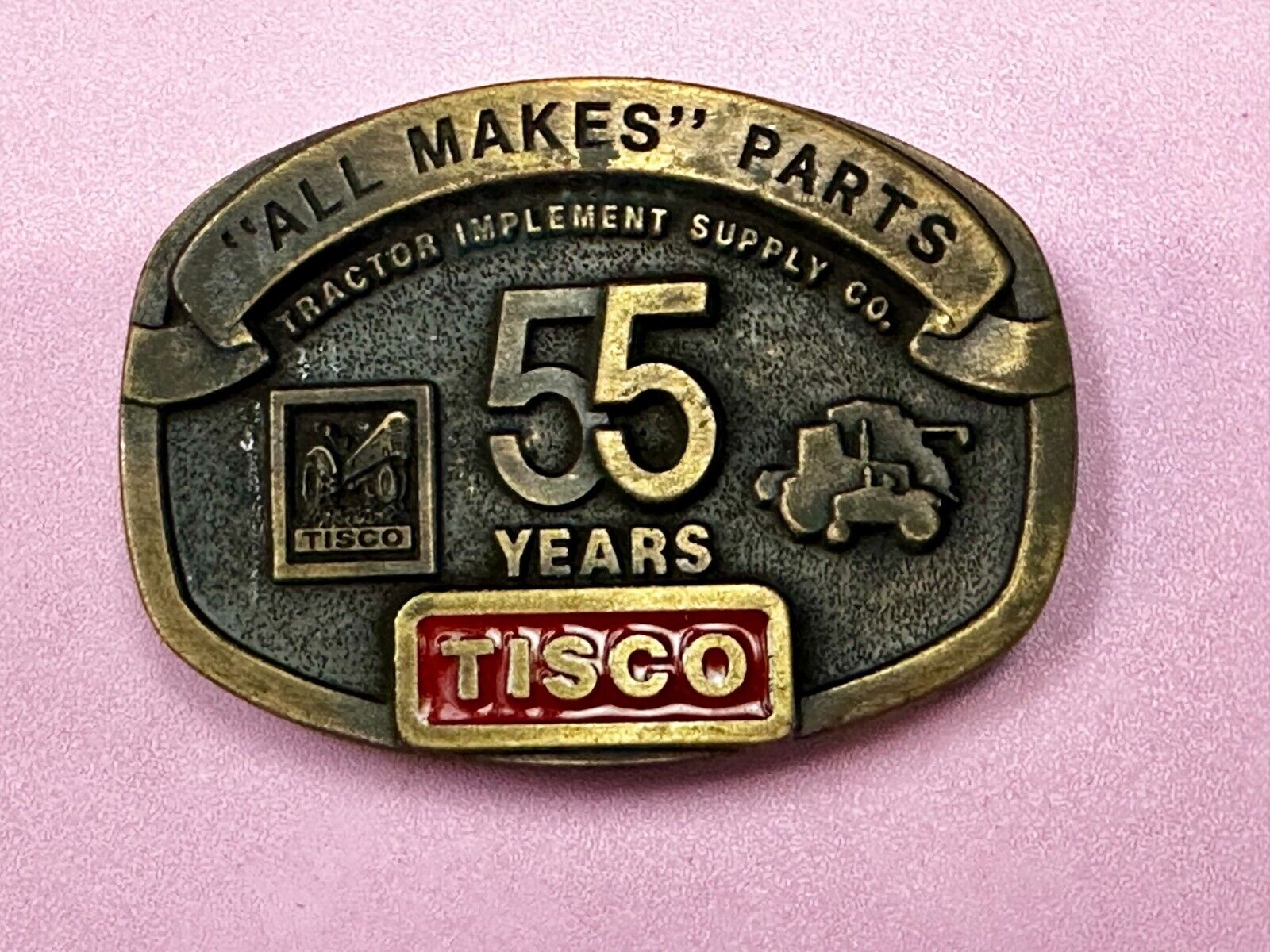 55 Years TISCO Tractor Implement Supply company NOS Belt Buckle by Speccast