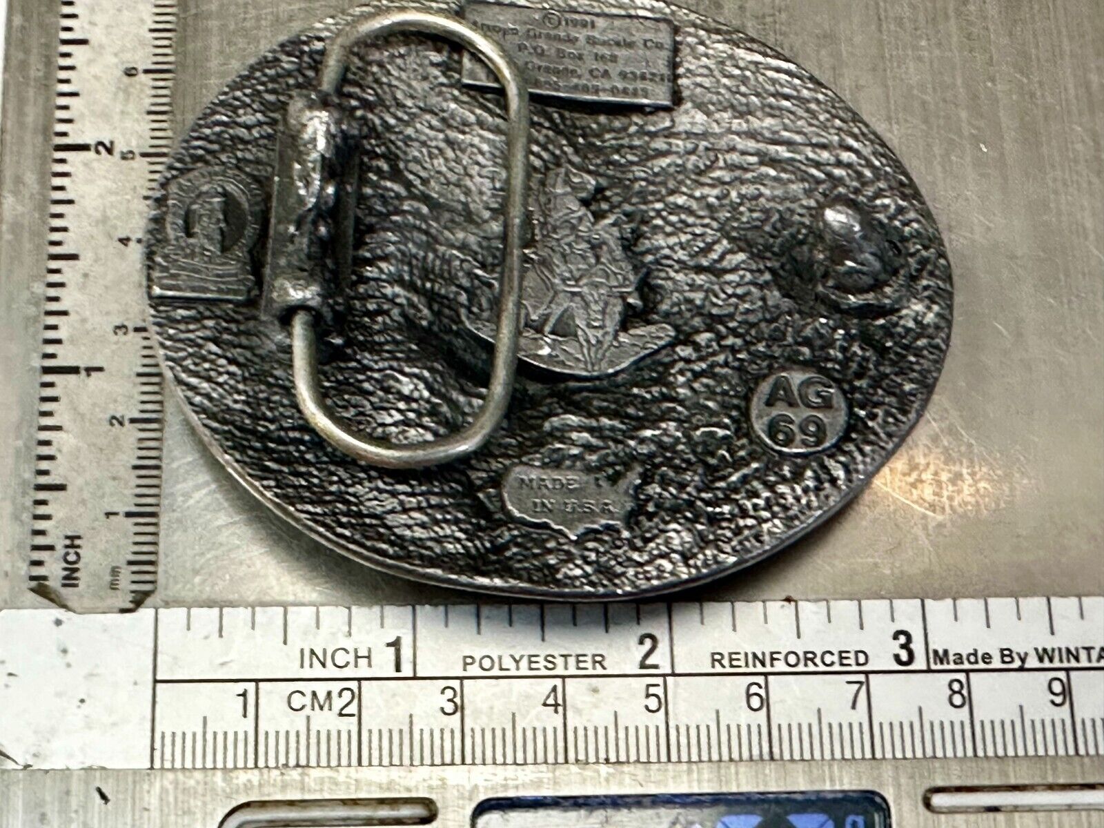 The Cattle Drive Vintage  1991 Belt Buckle by Arroyo Grande Buckle Co.