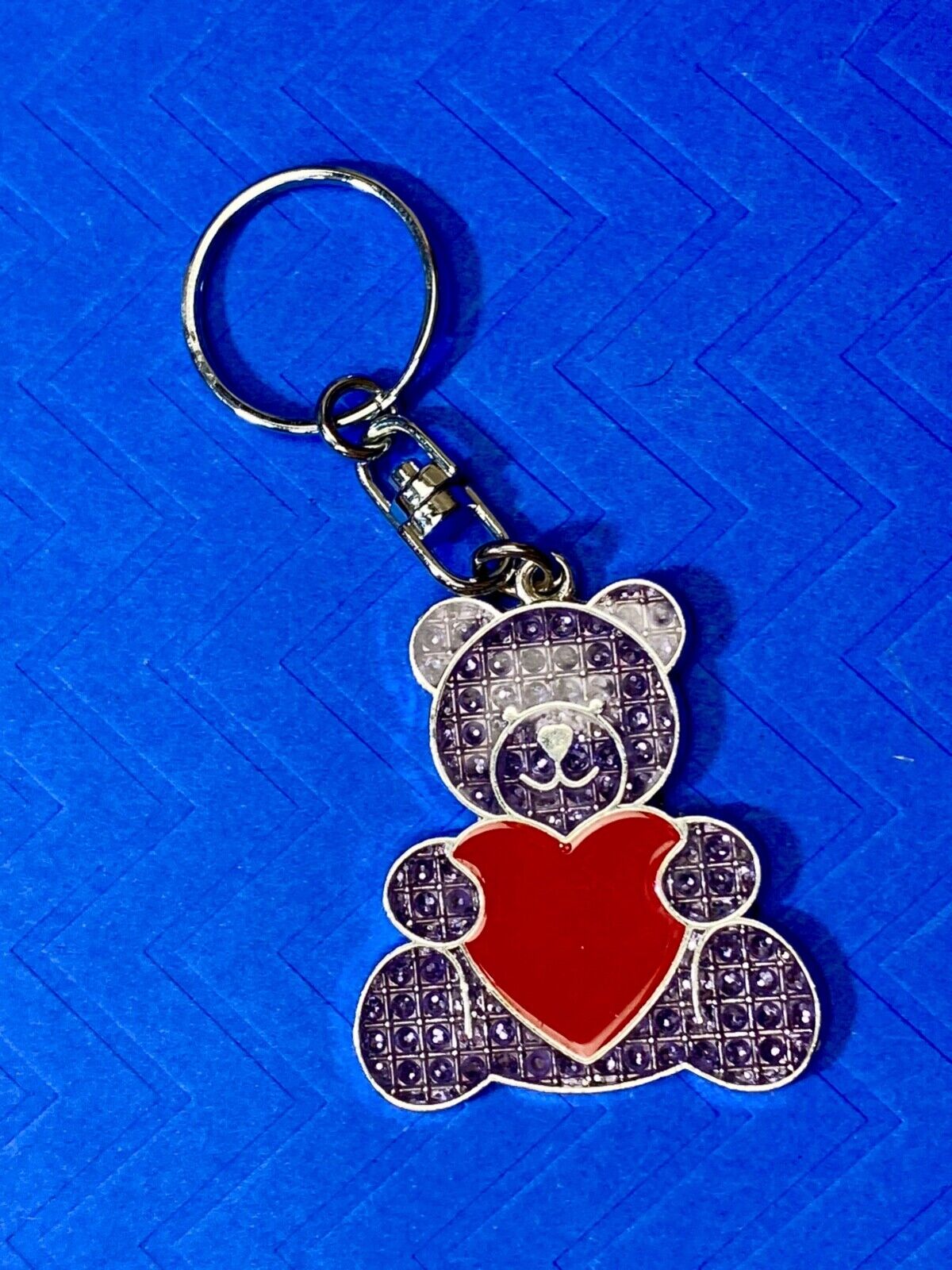 Adorable Teddy Bear with Heart Keychain - Key Ring Chain