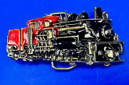 Train Rail Road Steam Engine Through cutout 1983 Great American belt buckle