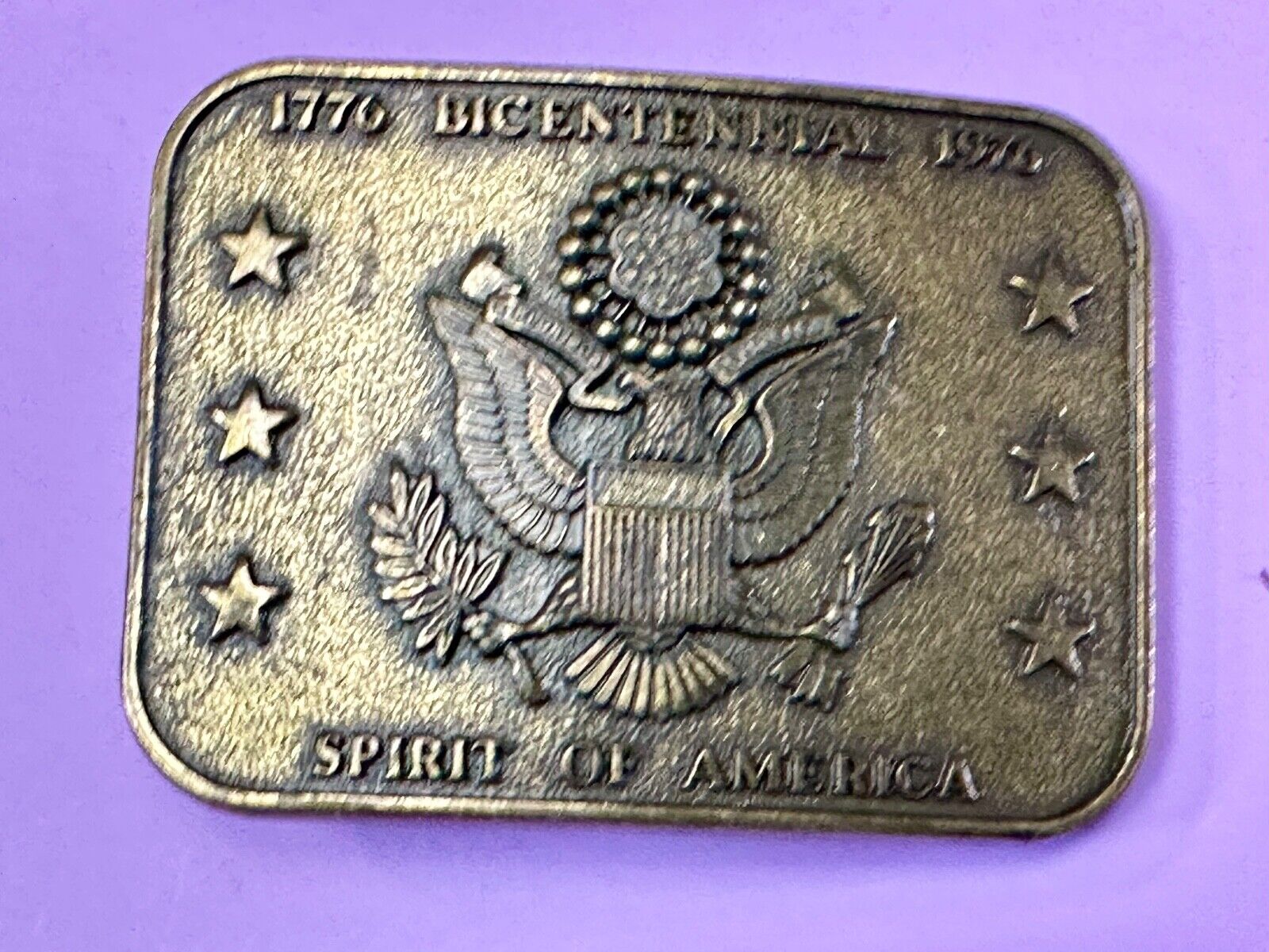 The Spirit of 76 - Patriotic American Eagle Emblem Seal vintage belt buckle