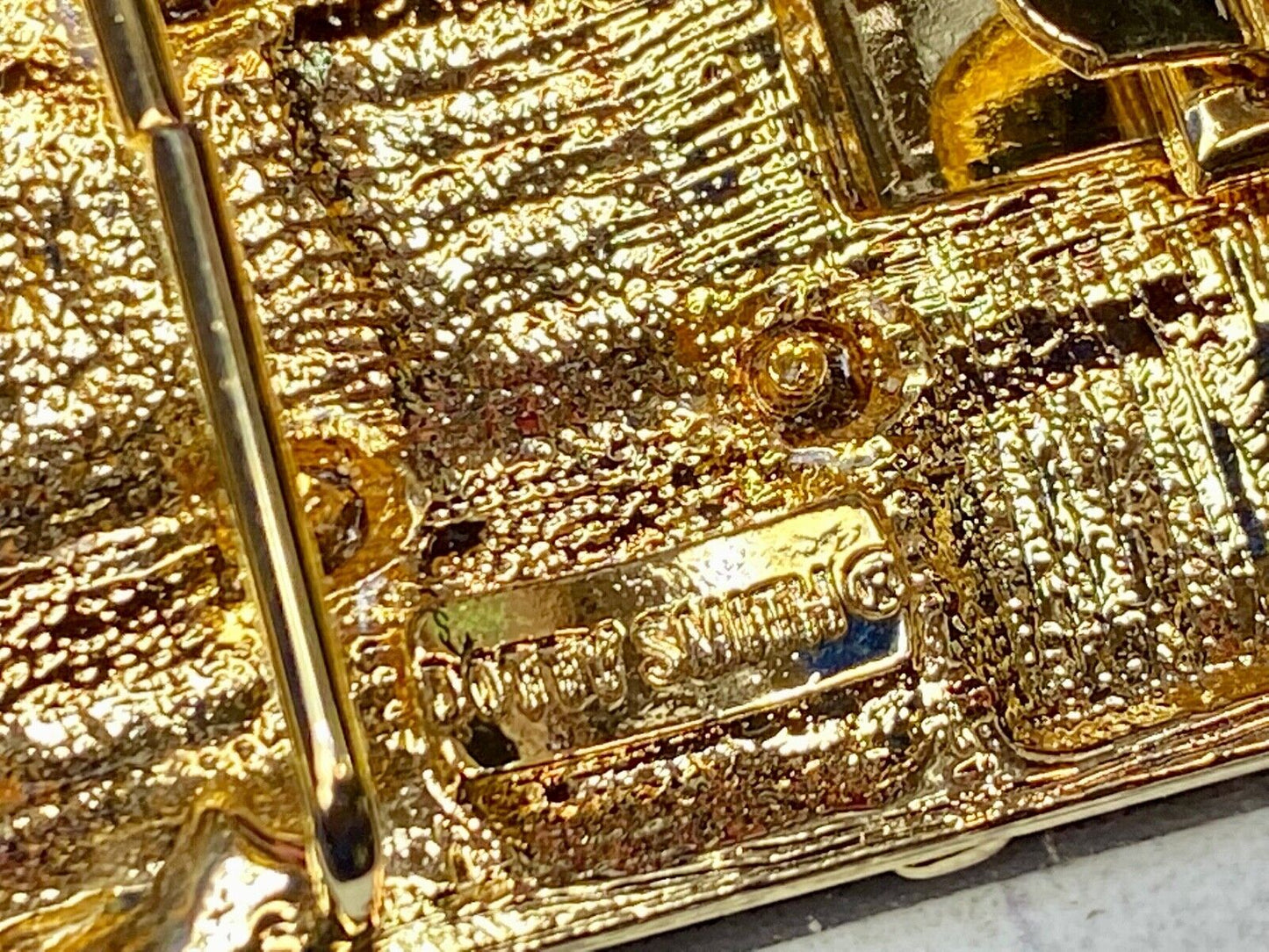 Vintage gold tone two piece interlocking belt buckle by Dotty Smith 