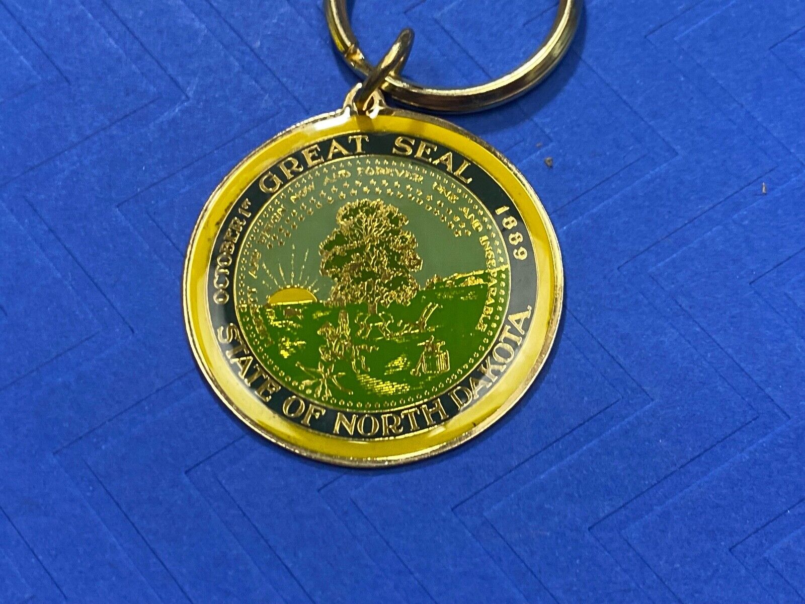 10 Lot  - The Great State Seal of North Dakota Keychain Key Ring Chain Resale