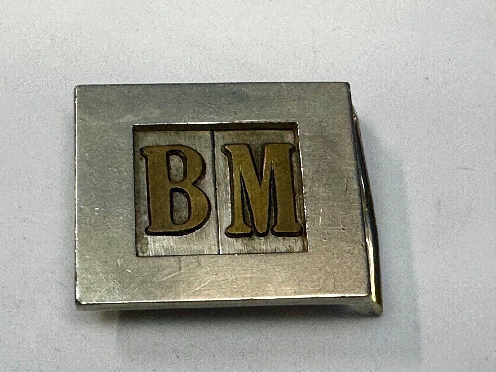 Vintage Letters Initial's BM two tone Belt Buckle