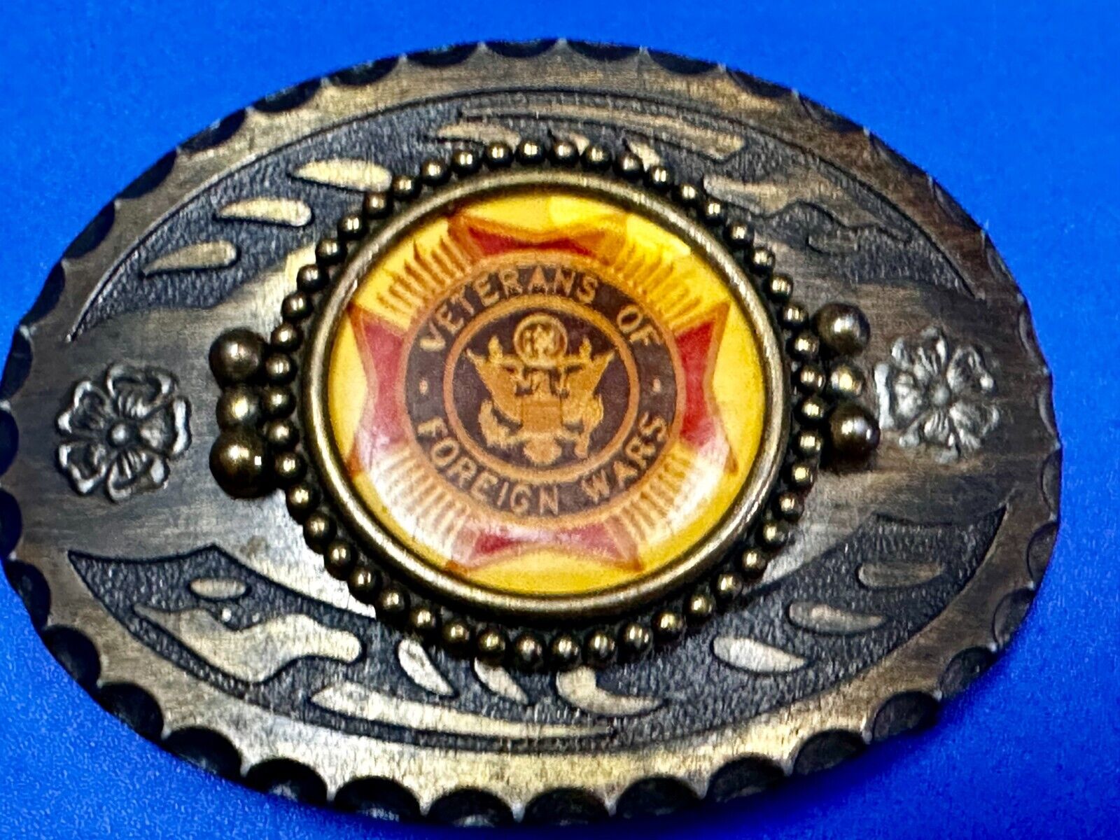 Veterans VFW Belt Buckle - or blank for your silver dollar coin or 39mm stone!