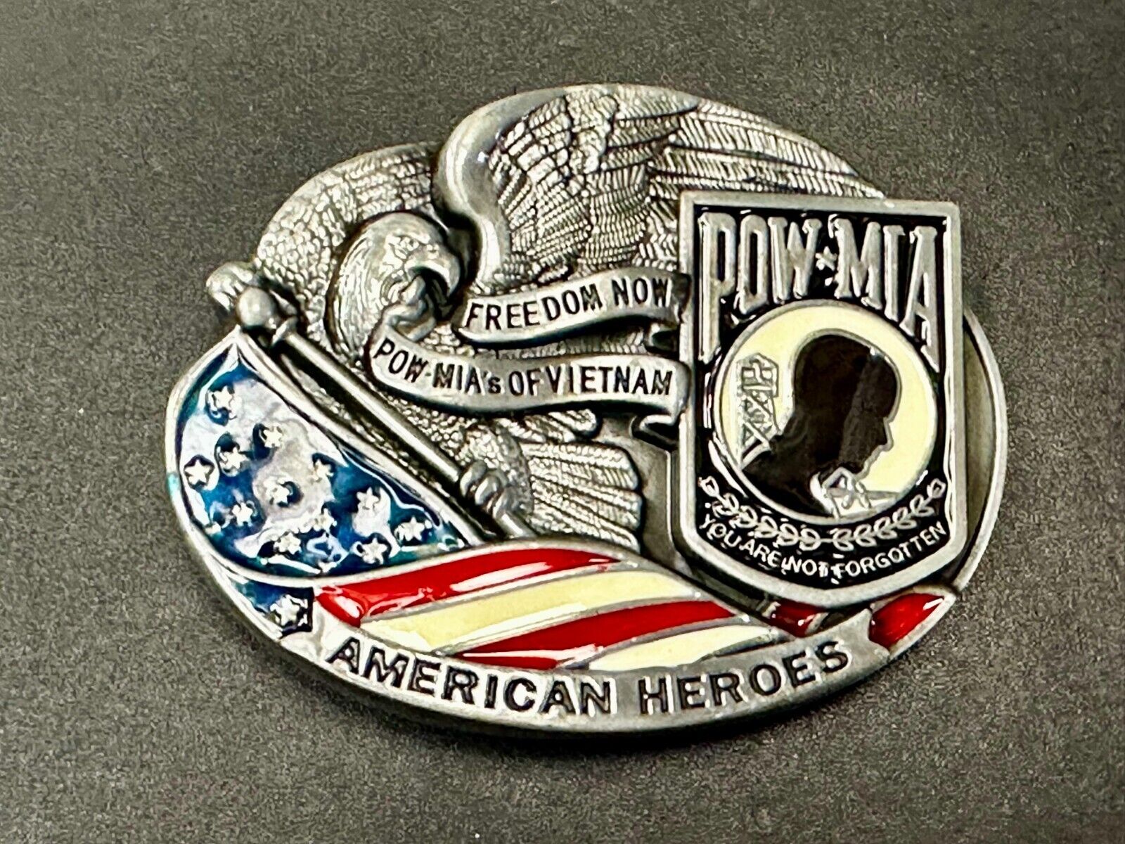 Americas Heroes Freedom Now POW MIA Prisoners of war MIA in Vietnam Belt Buckle
