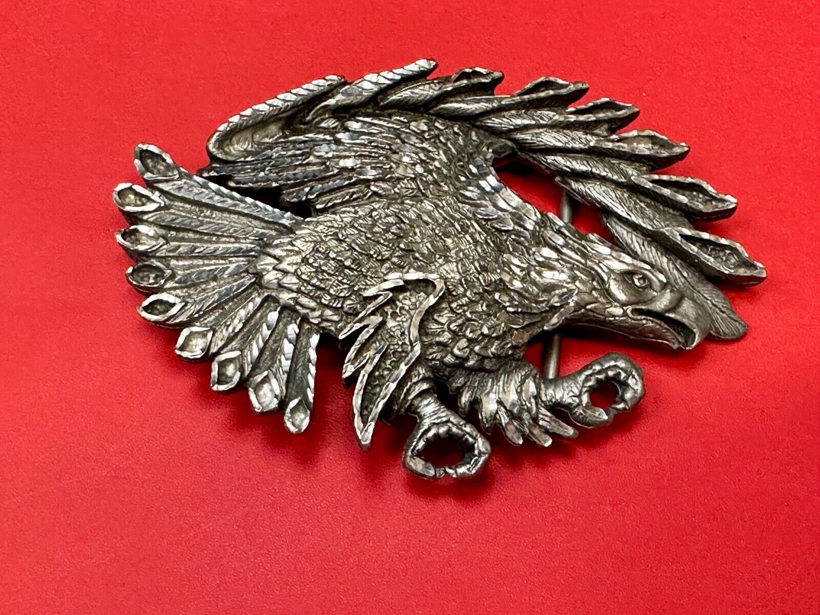 Vintage EJC EAGLE - Attacking Hunting Diving cutout belt buckle