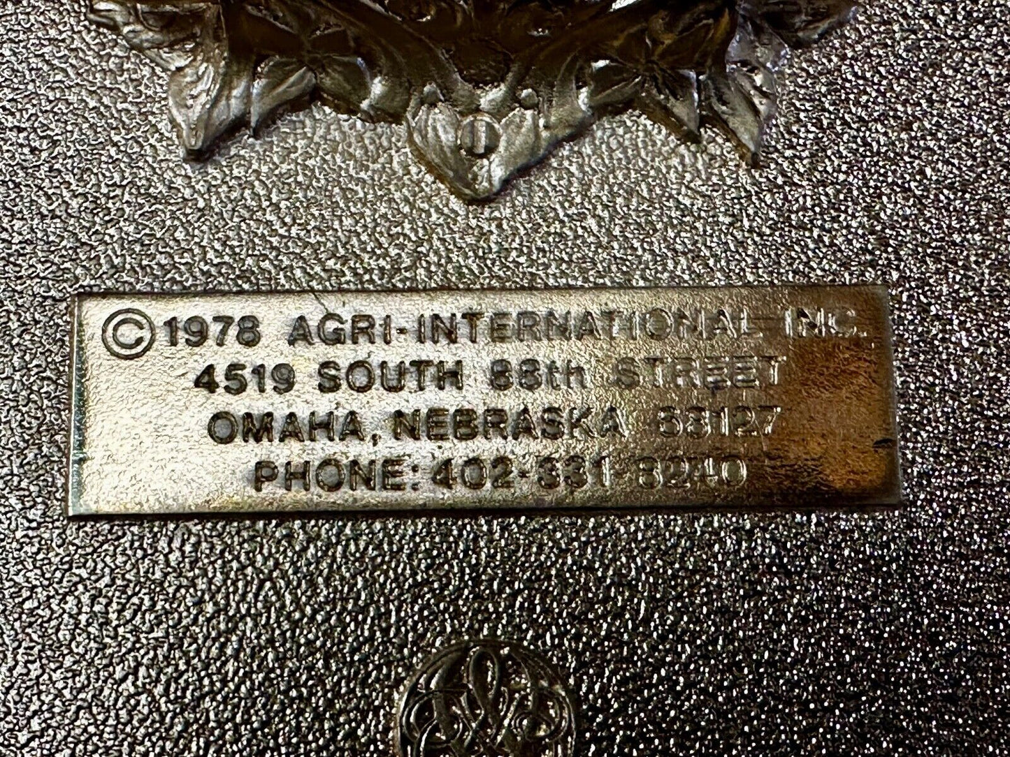Agri International Inc Omaha NE Farming Presidents club Vintage 1978 Belt Buckle