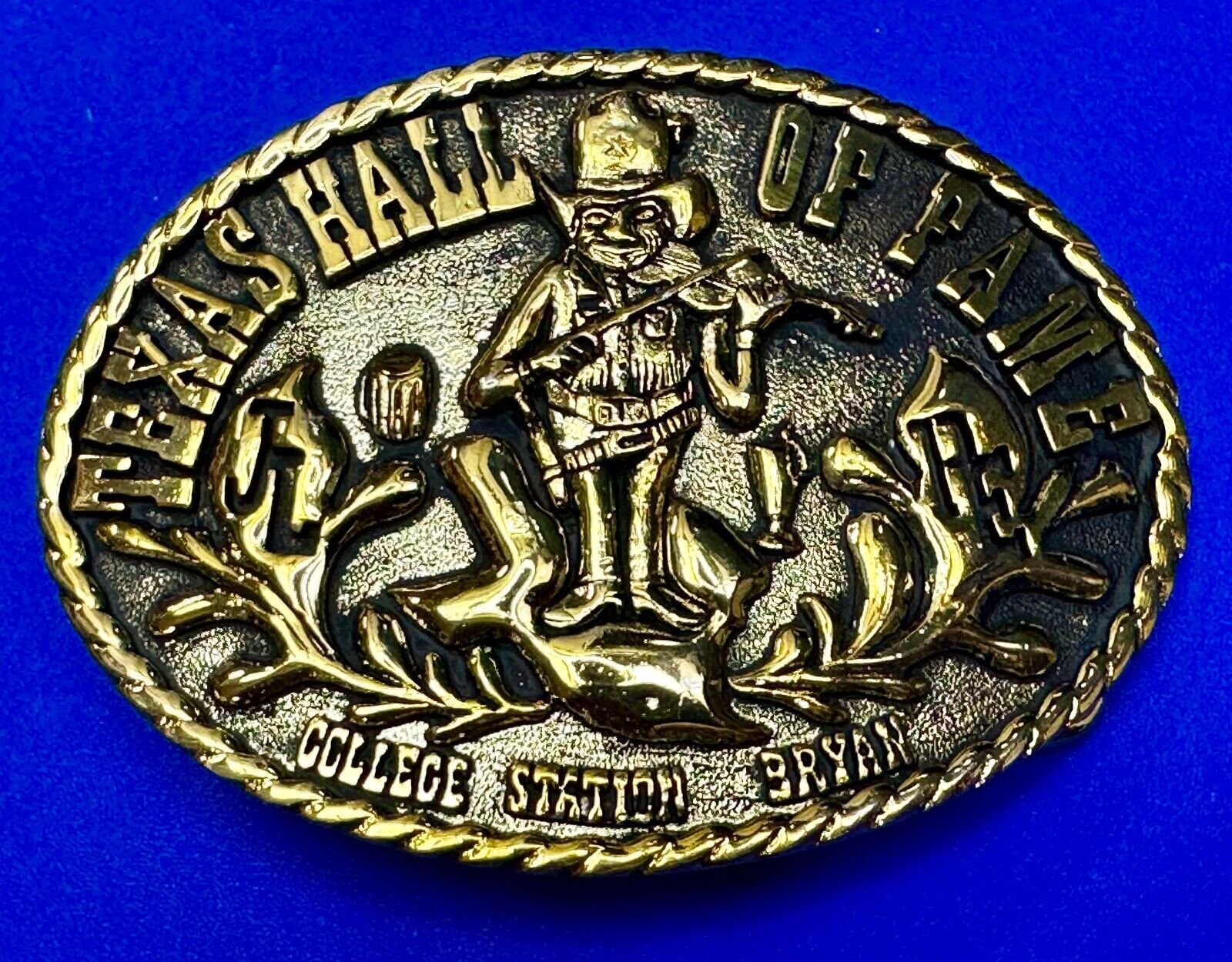 Texas Hall of Fame Bryan–College Station Cities Fiddle Music Vintage Belt Buckle