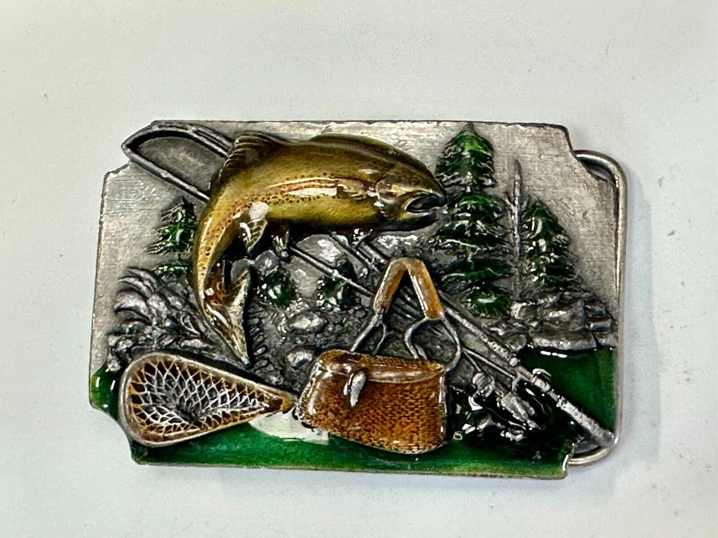 A Bad day fishing better than good day working - Vtg. Siskiyou 1989 belt buckle