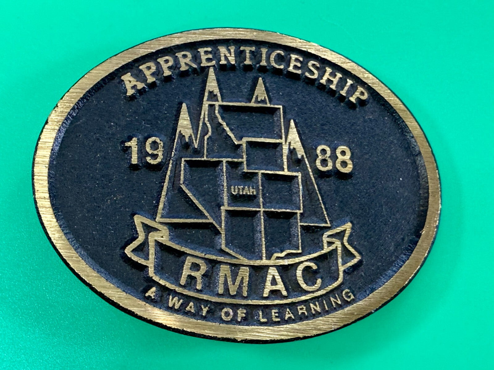 APPRENTICESHIP RMAC A WAY OF LEARNING UTAH Vintage 1988 Belt Buckle