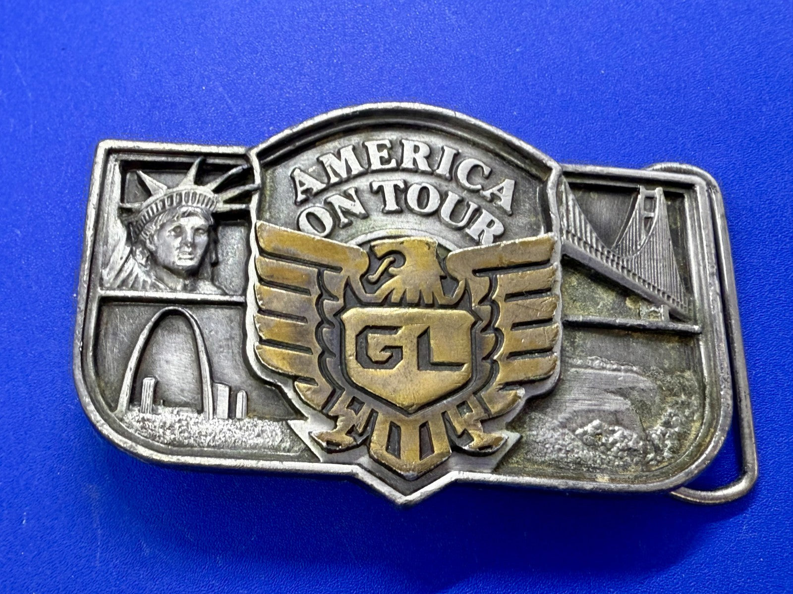 America on Tour Honda Motor Company Gold Wing Statue of Liberty Belt Buckle