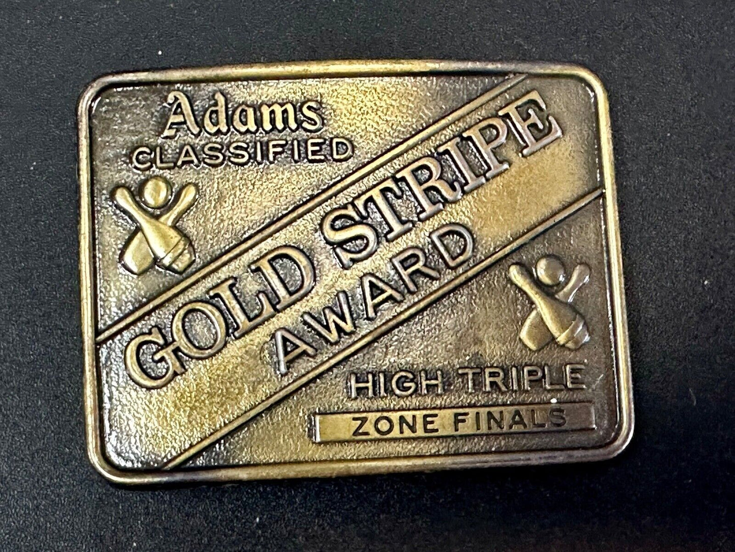 Adams Classified Bowling Gold Strike Award high Triple Zone Finals belt buckle