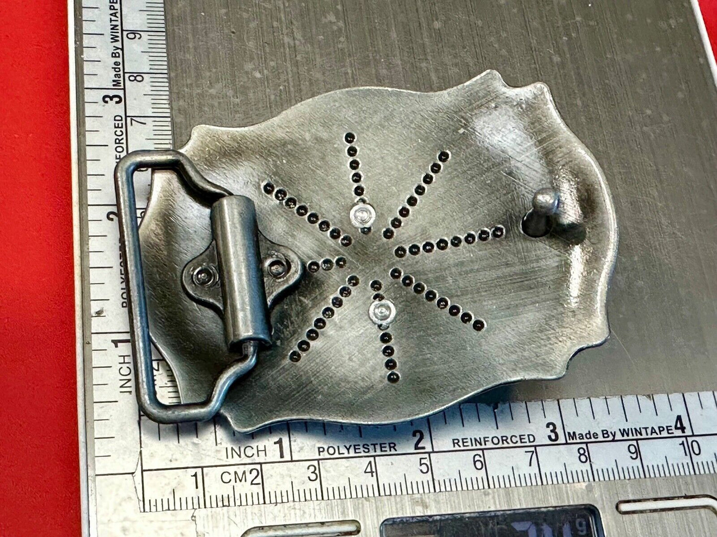 Two tone Ornate LONGHORN SKULL western belt buckle