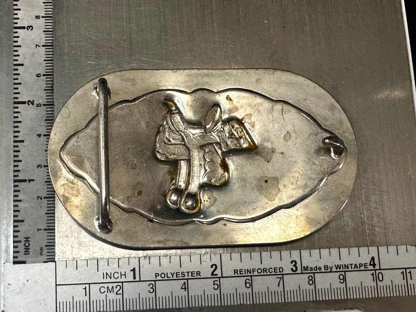 Vintage horse saddle used Belt Buckle to restore