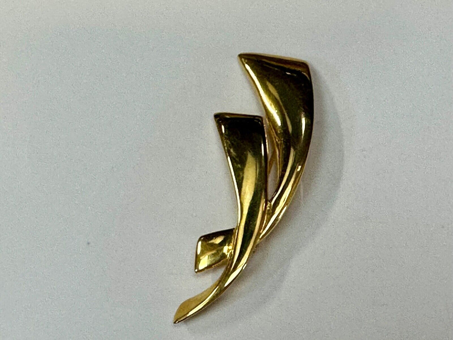 Two curved bars - vintage Napier signed gold tone brooch pin