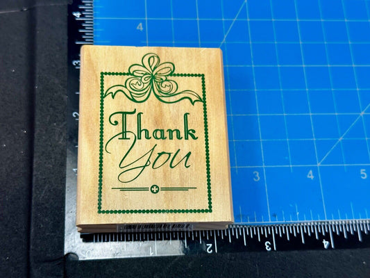 Thank you - - NOS 3" Rubber Stamp for Crafting and Card Making