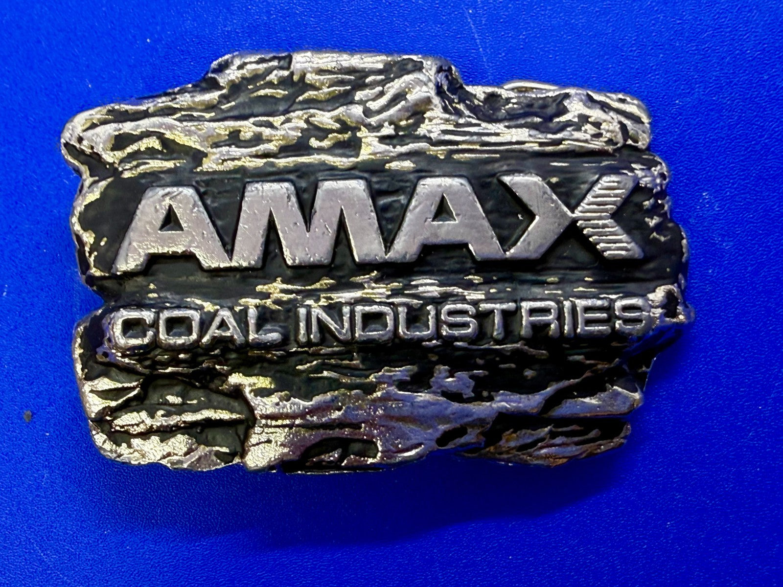 AMAX Coal Industries Mining Company Commemorative Vintage 70's Belt Buckle