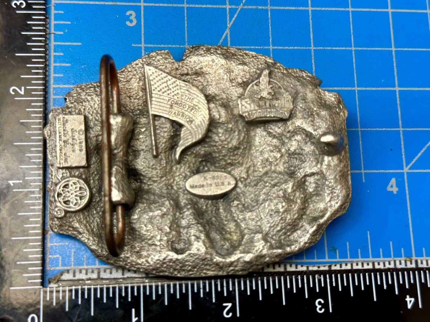 Vietnam Veterans Military Army Hero Vintage 1980's Pewter Siskiyou Belt Buckle