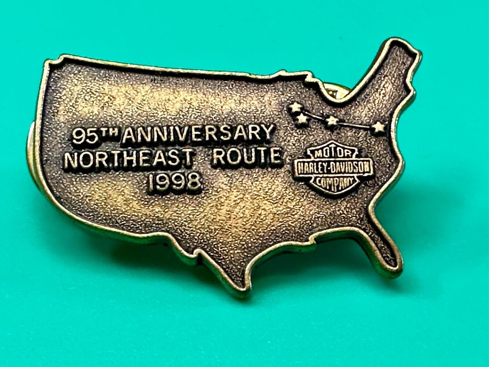 95th Anniversary Northeast Route 1998 USA Map Collectors Harley Davidson Pin
