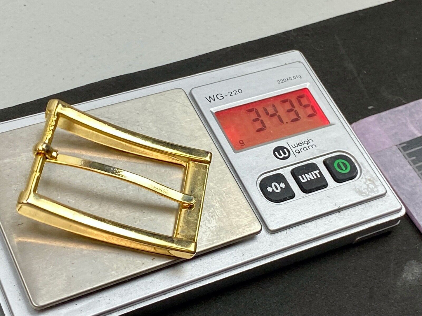 Vintage gold tone BE350 replacement belt buckle
