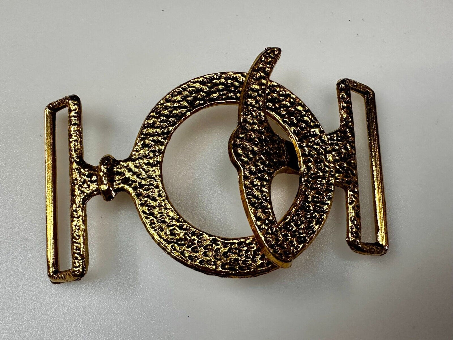 Two-Piece Interlocking Anchor? Open Work Gold Tone Vintage Belt Buckle
