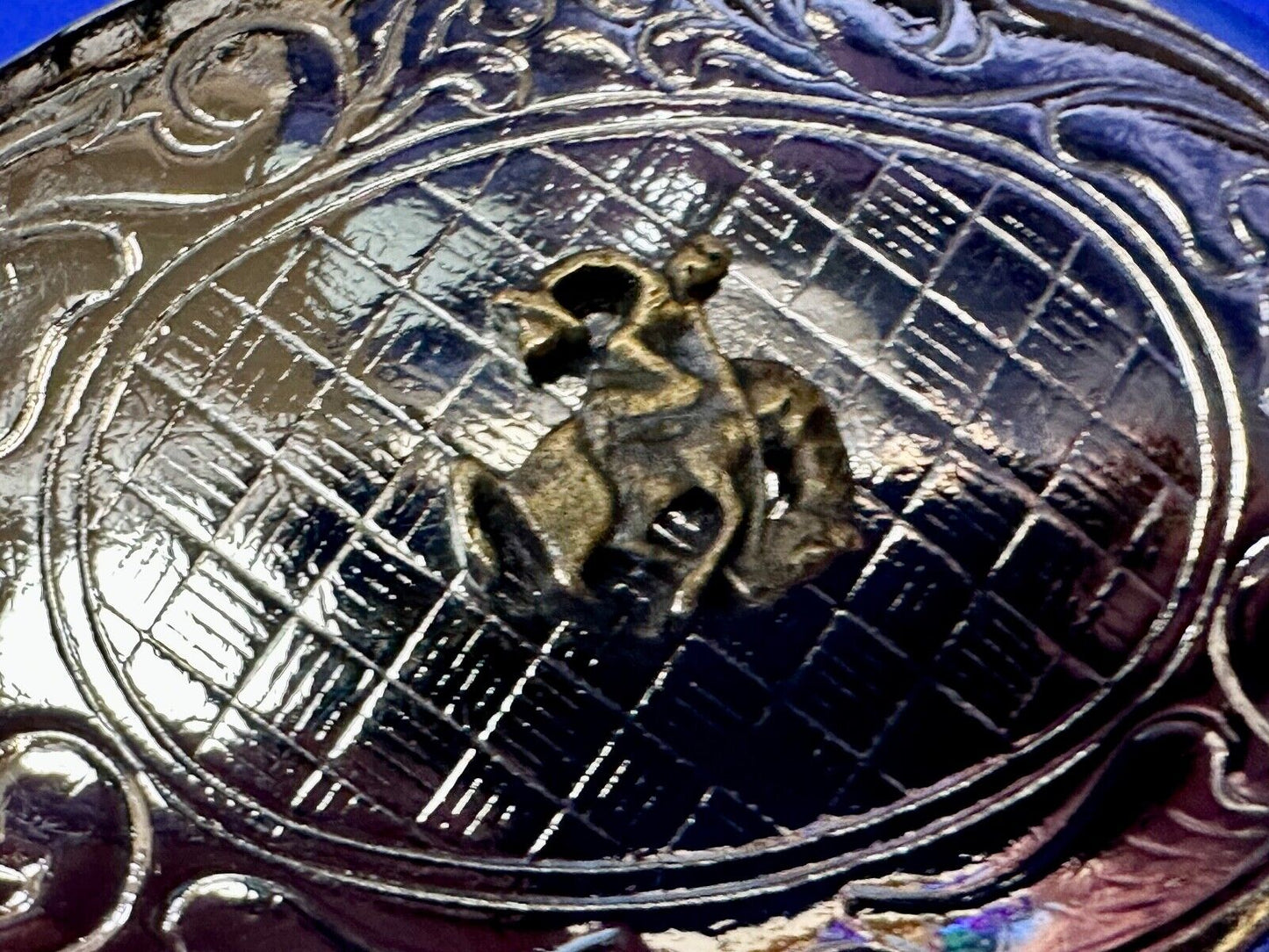 Vintage Cowboy Saddle Bronc western small center figure belt buckle