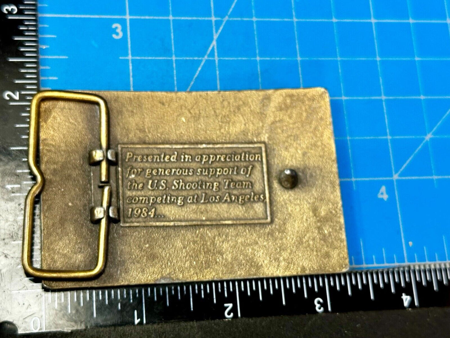 US Shooting Team Los Angeles 1984 Aiming for Olympic Gold Vintage Belt Buckle