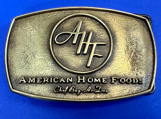 American Home Foods Chef Boyardee Company Vintage Solid Brass Jadco Belt Buckle