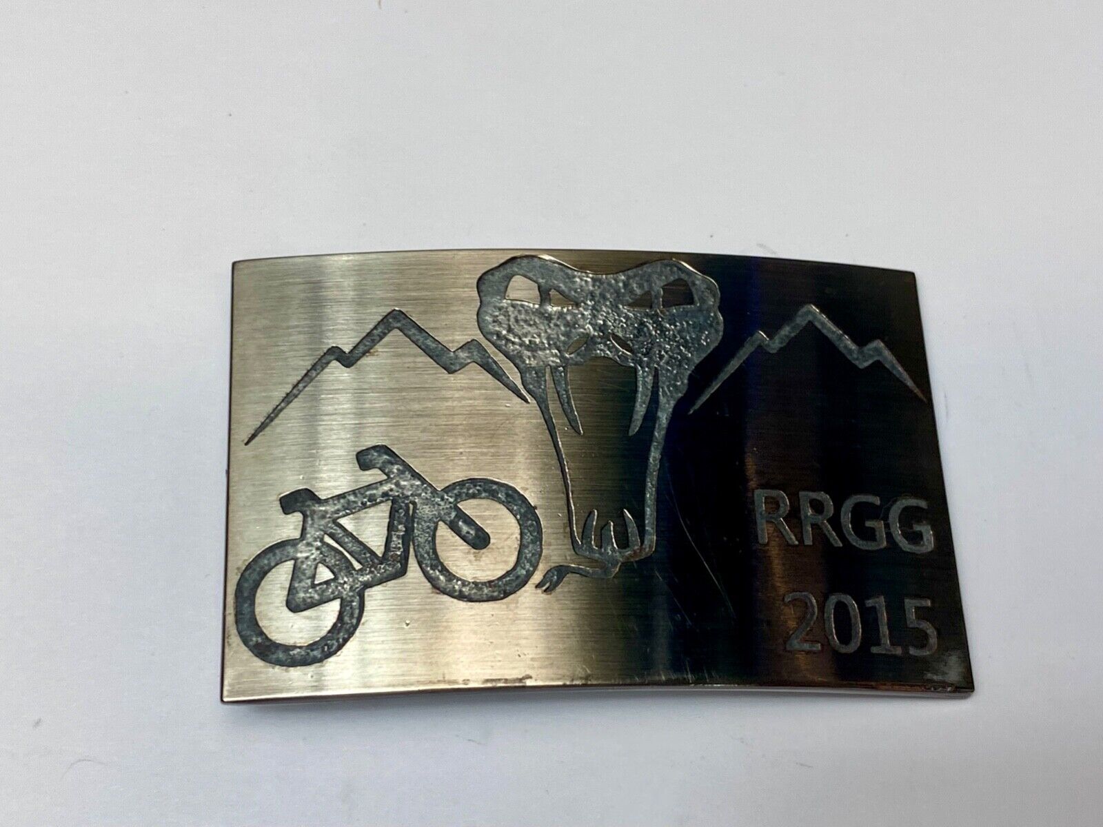 Used 2015 RRGG Mountain Bike Belt Buckle Viper Logo Event Trail Ride Race BMX