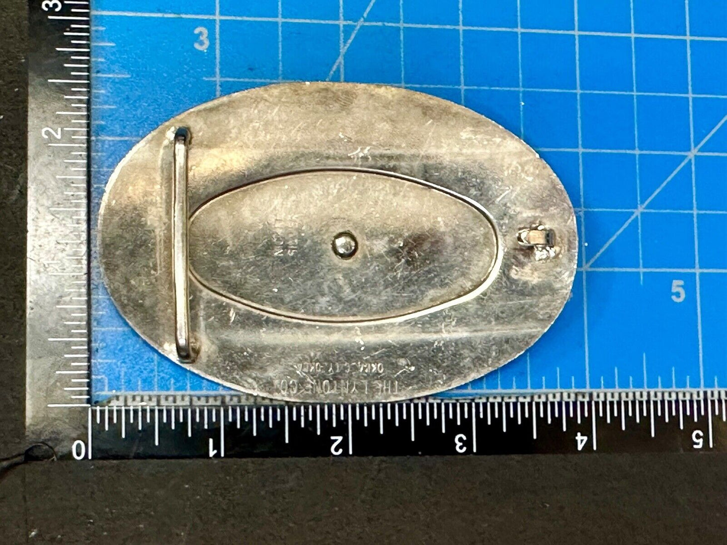 Vintage Horse Head Nickel Silver Oval Belt Buckle by The LynTone Company