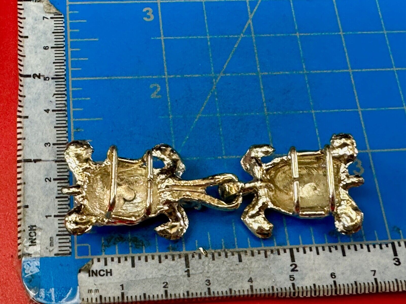 Two piece Turtles - gold tone interconnecting vintage Ocean Sea belt buckle