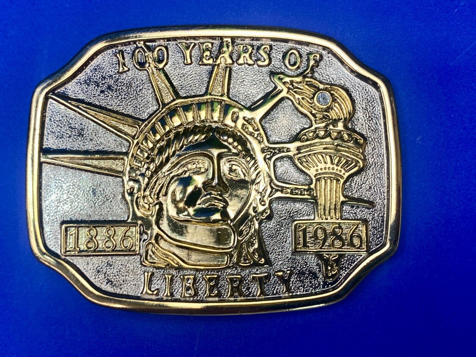 1886-1986 100 Years Of Liberty Statue Of Liberty Patriotic Belt Buckle