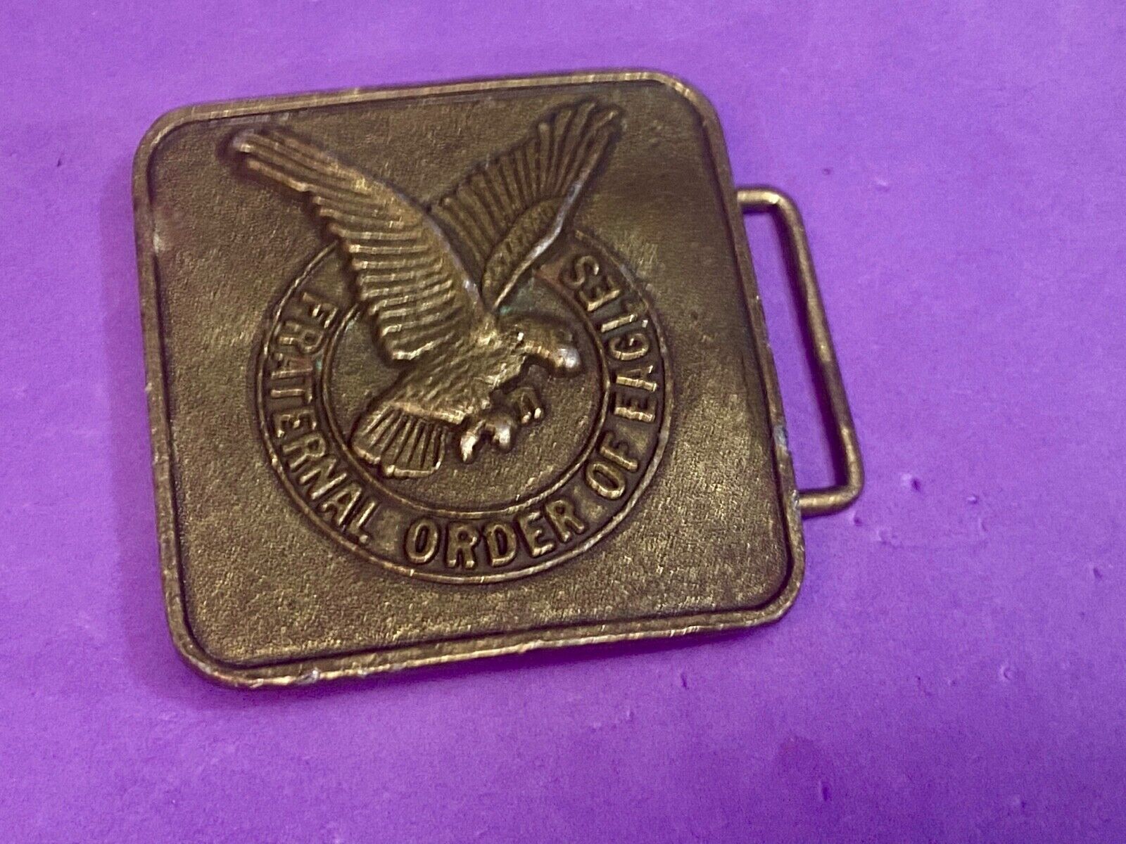 Vintage F.O.E. Fraternal Order Of The Eagle's Belt Buckle 