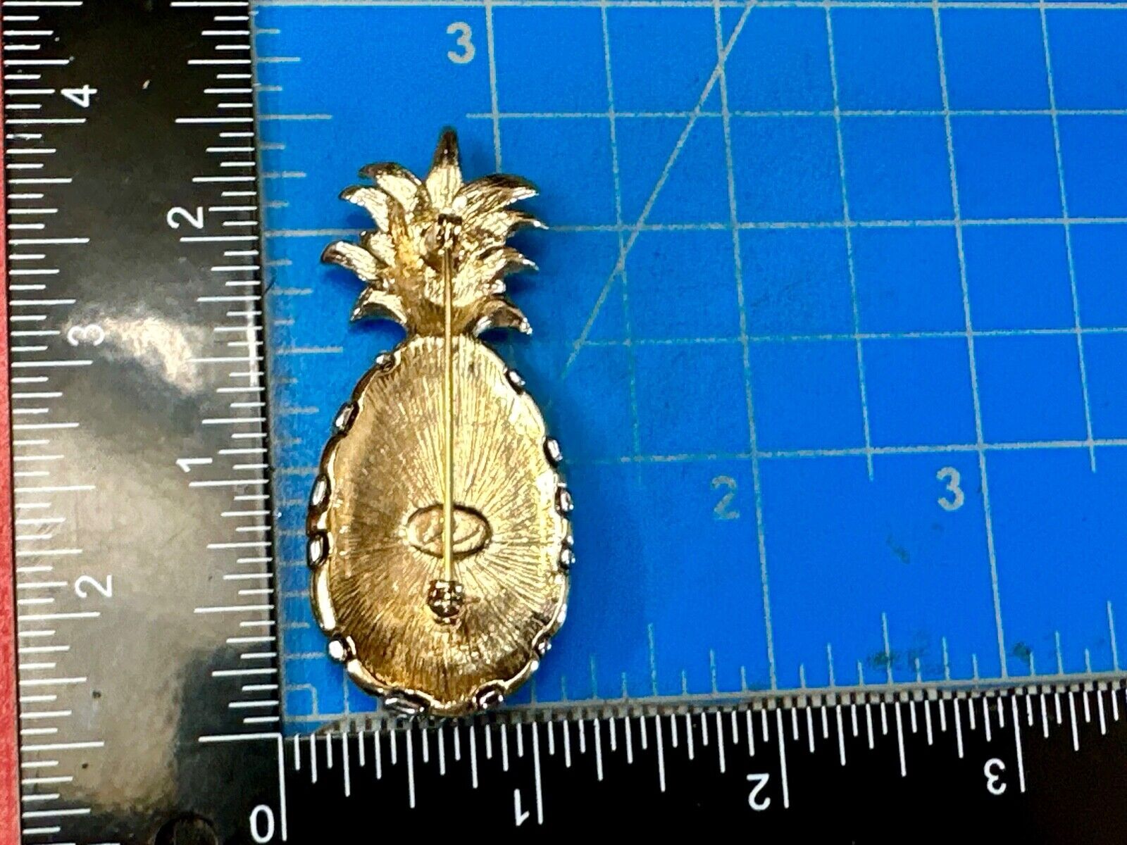 Vintage Jewelry Signed LC Silver & Gold Tone Pineapple